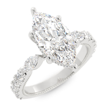 Marquise with Side Stones Laboratory-Grown Diamond Ring