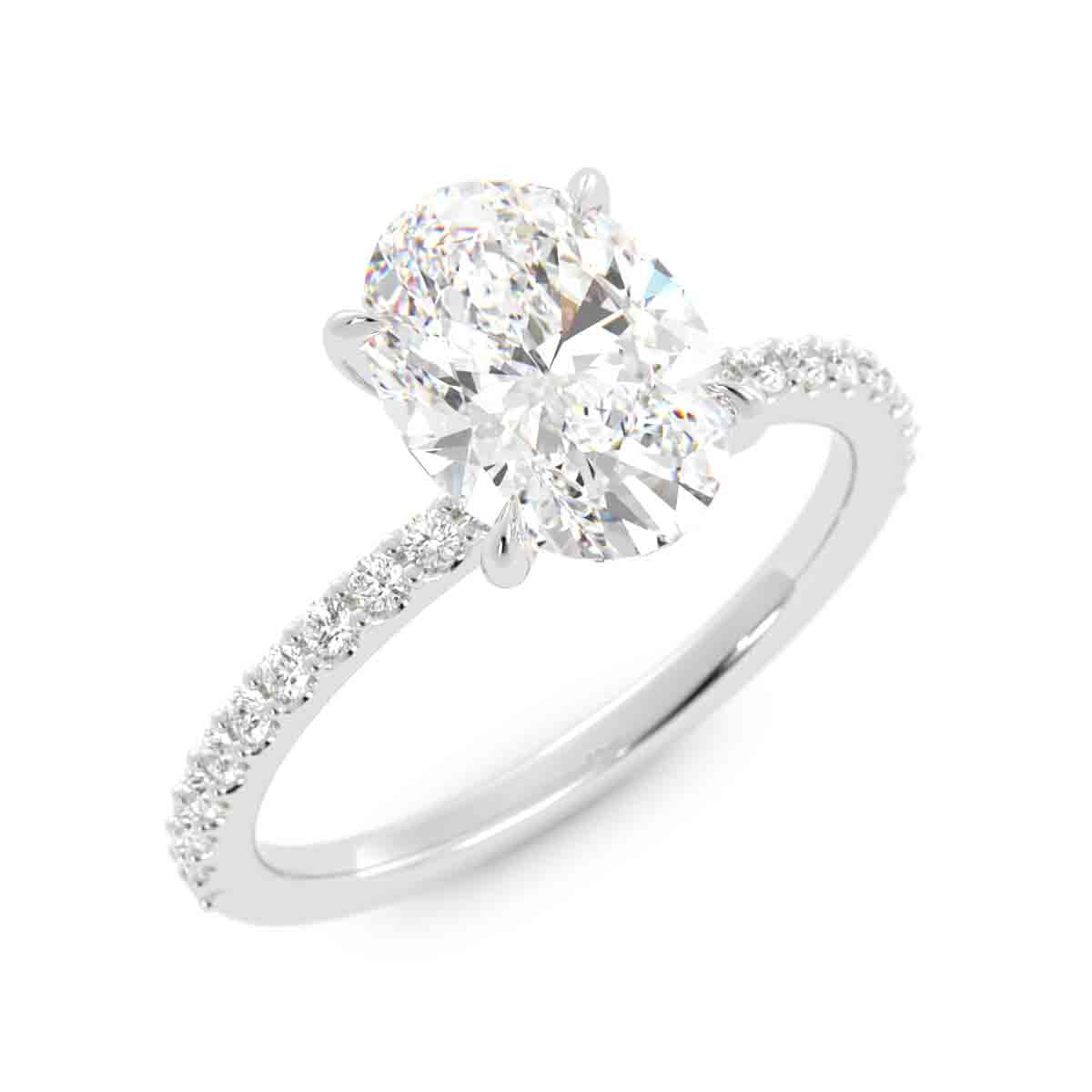 Oval Diamond with Round Diamond Ring