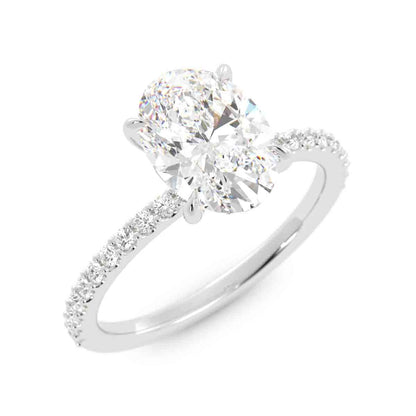 Oval Diamond with Round Diamond Ring