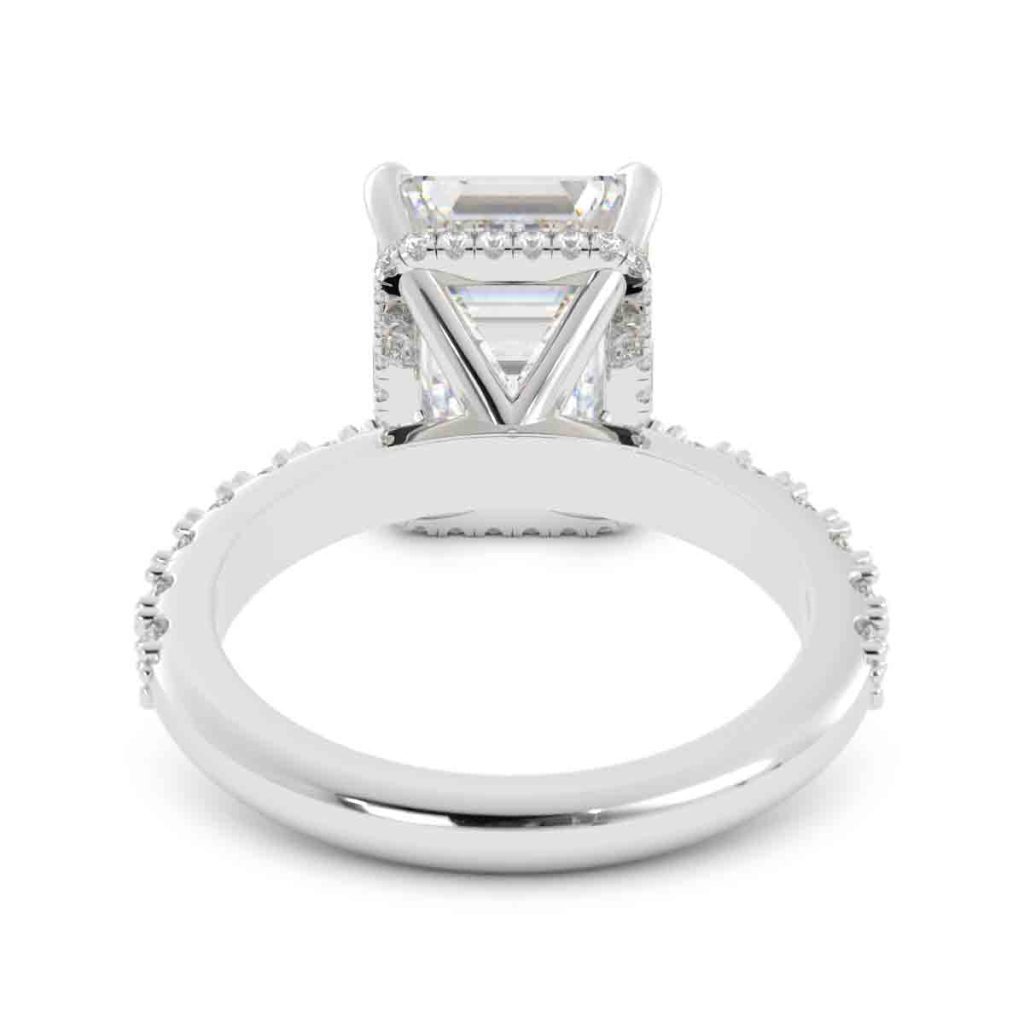 Emerald Cut Diamond Ring with Side Stones