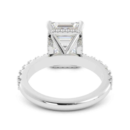 Emerald Cut Diamond Ring with Side Stones
