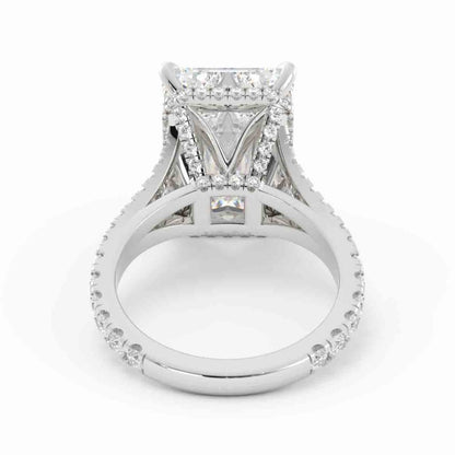 Emerald Cut Split Shank Diamond Ring
