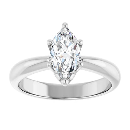14K White Gold 3/4 CTW Marquise-Cut Diamond Solitaire Engagement Ring